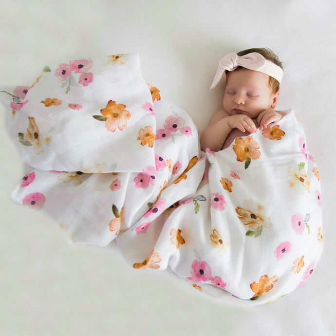 Poppy Flower | Organic Muslin Wrap